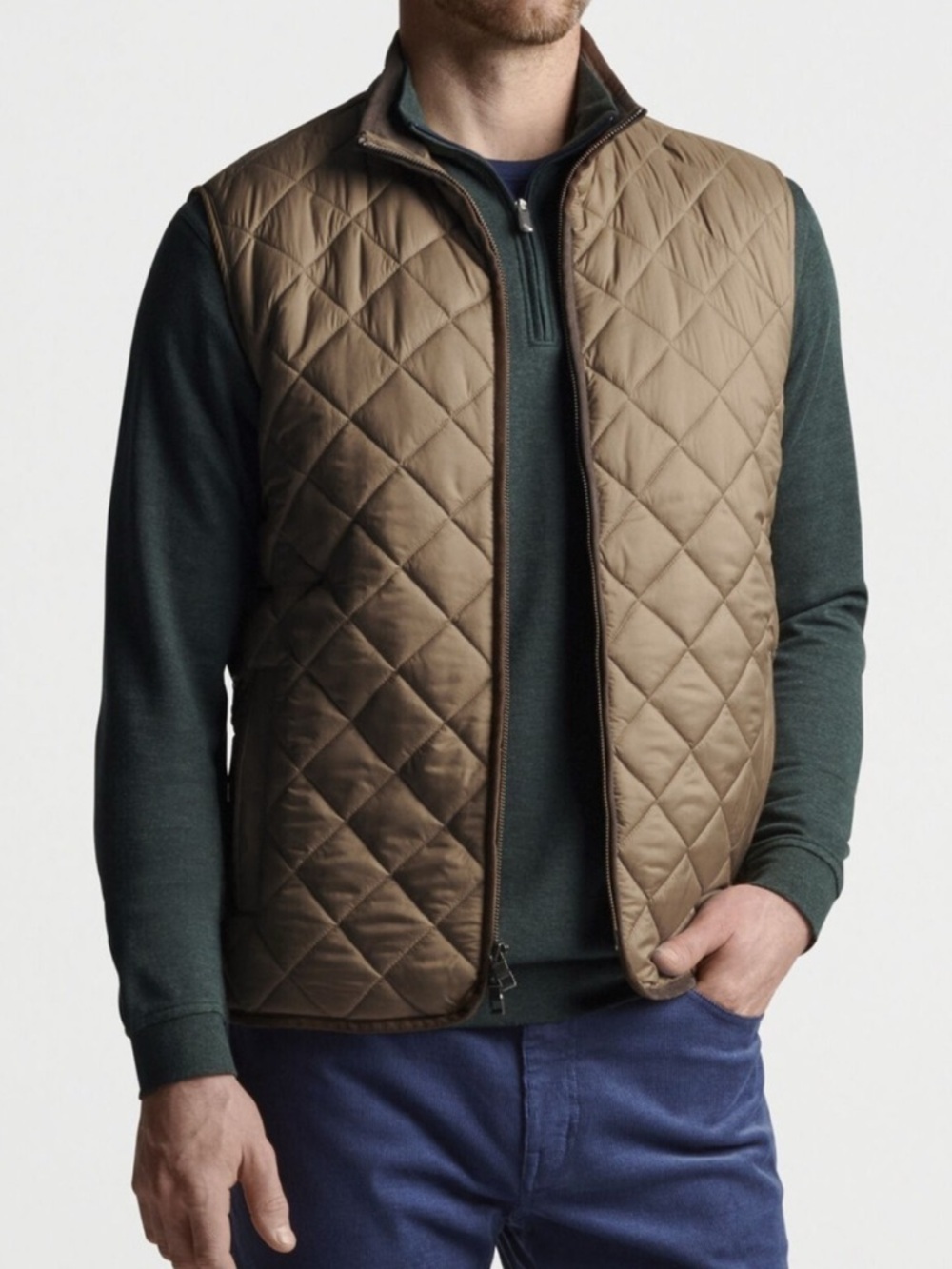Peter Millar Quilted Brown Men's Vest